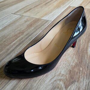 Christian Louboutin Simple 70 Black Patent Pumps Eur. 36.5